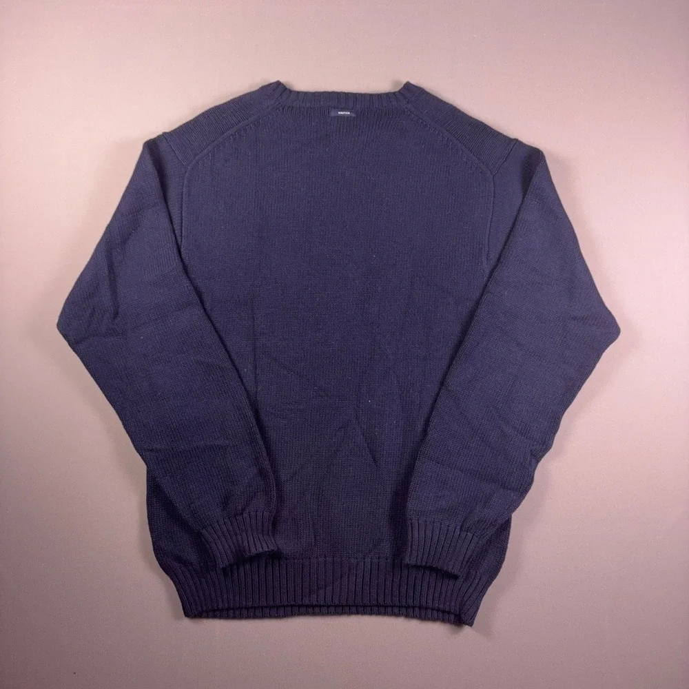 Nautica Mens XL Navy Blue Cotton Crewneck American Flag Graphic Sweater NWT